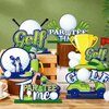 Suzile 6 Pieces Golf Party Decorations Golf Wooden Centerpieces Golf Party Centerpieces for Tables Golf Cake Topper Golf Party Supplies for Birthday Baby Shower Sport Themed Party Decor