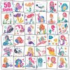 Partywind Mermaid Tattoos for Girls, 50 PCS Glitter Tattoo Stickers for Kids Mermaid Birthday Party Decorations, Party Supplies for Girls Mermaid Games Goodie Bag Stuffers