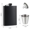 2 pcs Flask for Liquor for Men Matte Black 8 Oz Stainless Steel Leak proof with 2 pcs wine glass 2 pcs Funnel used for Gift,Camping, Outdoor Activitie,Groomsman Bridesmaid Wedding Party