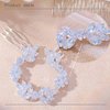 Foyte Crystal Wedding Hair Comb Leaf Headpiece Silver Rhinestone Hair Piece Bride Side Combs Hair Accessories for Women