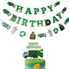 Garbage Truck Birthday Banner Trash Truck Party Supplies Waste Management Recycling Decorations Set Cupcake Topper for Kids Boys Girls Farm Theme Party Supplies