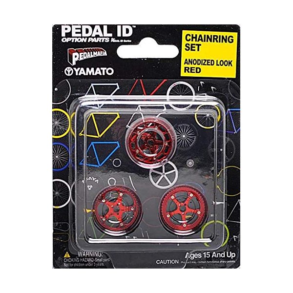 Toynk Pedal Id 1:9 Scale Bicycle: Chain Ring Set: Anodized Look Red