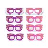 Qixivcom 20 Pcs Eyelash Paper Box Holder Cute Glasses False Eyelashes Packaging Case Empty Eyelashes Storage Box with Plastic Trays 25mm Mink Lashes Box Cosmetic Container for Beauty Salon,Pink+Purple