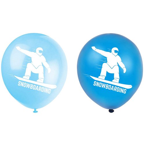 Snowboard Latex Balloons, 12inch (16pcs) Sports Birthday Party Decorations, Supplies