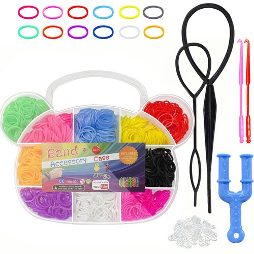 GUOXI Mini Hair Bands Rubber Bands with Organizer Box, Soft Small Girl Hair Ties, Colorful Baby Tools Rat Tail Comb for Kid Toddlers, Perfect for Braids, Ponytails Hairstyling