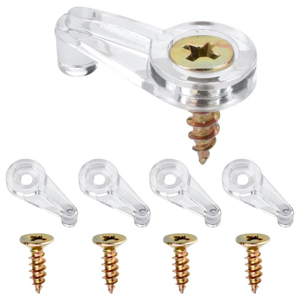AccEncyc 50 Pack Glass Retainer Clips Kit 4-5mm Glass Clips Cabinet Glass Clips with Screws for Fixing Cabinet Glass Doors