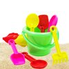 The Dreidel Company Mini Beach Day Playsets (Pack of 12) 3.25" Sand Bucket Play Set Box Includes, Pail, Shovel, Rake, Sifter Scoop, Dolphin Fish Sand Trays Toy for Boys and Girls Birthday Party Favor
