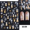 8 Sheets Christmas Glitter Nail Art Stickers Decals Self-Adhesive Pegatinas Uñas Holiday Gold Silver Reindeer Line Snowflake Nail Supplies Nail Art Design Decoration Accessories