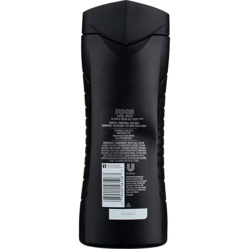 Axe Hair 3-in-1 Shampoo + Conditioner + Body Wash, Total Fresh, 16 Fluid Ounce (Pack of 2)