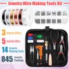 Thrilez Wire Wrapping For Jewelry Making, Repair and Beading Supplies Kit with Craft Ring Wire, Tools, Pliers and Jewelry Findings