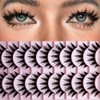 Japanese Style False Eyelashes Makeup Manga Lashes Cosplay Anime Eyelash Lashes Doll Eye Natural 10 Pairs Asian False Eyelashes Pack Look Like Individual