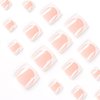White French Tip Press on Toenails Short Square Fake Toe nails Nude Full Cover Glue on Toe Nails White Nail Tip False Nails with Designs Summer Acrylic Toe Nails for Women Girls Manicure 24Pcs