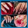 Nail Art Rhinestone Glue Gel&2 Boxes 3D Charms Accessories Kit 1, 1 Pc of 15ml Rhinestone Glue(UV/LED Needed)+3D Flowers Nail Decors Gems Crystal Pearls Bow Beads with Dual-End Brush Tool And Tweezer