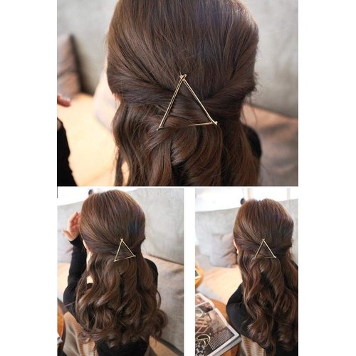 Drayas Minimalism Style Hair Clip for Women，Metal Hair Clips Geometric Patterns Hair Barrettes, Leaf Bowknot Hollow Round Triangle Moon hollow Hair Pins Hair Accessories (8PCS/SET)
