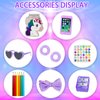 18 Inch Girl Doll Clothes and Accessories School Supplies Playset with Doll Clothes,School Bags, Sunglasses, Pencils, Pencil Sharpener, Notebooks, Phone, Hair Clip, Stickers （No Doll）