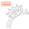 ACO-UINT Silver Birthday Crown for Women, Cute My Birthday Headband Birthday Tiara for Women, Happy Birthday Headband Birthday Princess Decorations Gifts for Women Girls
