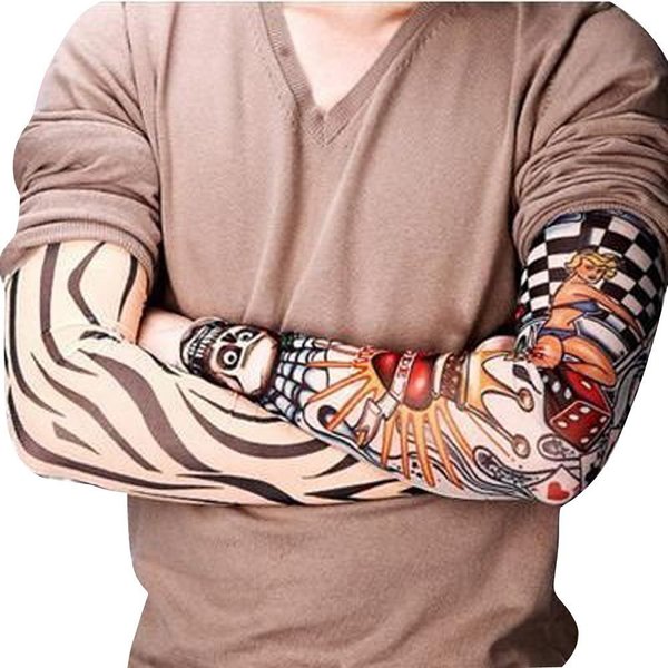 Ewanda store Set of 6 Body Art Arm Temporary Fake Slip On Tattoo Arm Sleeves Kit-Designs Tribal,Dragon,Skull,and Etc.