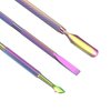 Cuticle Pusher Acetone/Gel/Nail Polish Remover Stainless Steel Professional 3pcs Set Cuticle Scraper Fingernails & Toenails Clean Manicure Tools Cuticle Care for Women&Girl,opove CP-3 (Rainbow Color)