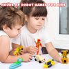 SCKTYZS Mini Transform Robot for Kids 3-6 Years, 7 Collectible Rescue Vehicle Construction-Bot Playset Boys Hero Figure Modified Bots 4.5-inch Converting Action Figures