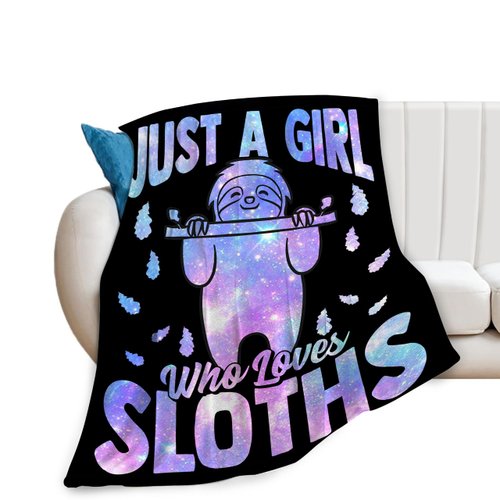 Sloth Blanket Cute Sloth Fleece Throw Blanket Toddler Fuzzy Plush Super Soft Warm Nursery Sloth Decor Stuffed Animal Bedding Blankets Gifts for Boys Girls Kids Adult Men Women 40"x50"