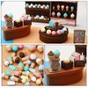 LOGOFUN Dollhouse Ice Cream Store Set Miniature Ice Cream Counter Cake Cabinet Mini House Accessories