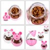 PORTOWN 4 Pcs Cat Food Ball Dispenser, Small Cat Food Balls Slow Feeder Mice Shaped Tumbler Cat Food Toy Cat Treat Toy Feeder Toy for Interactive Training(Pink,White)