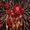 Aimimier Bridal Red Crystal Hair Comb Ruby Rhinestone Gold Hair Vine Side Comb Prom Party Festival Wedding Hair Accessories for Women (Red)