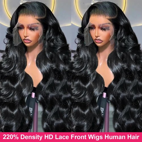 bb face 13x6 HD Lace Front Wigs Human Hair 24 Inch Body Wave Lace Front Wigs Human Hair Pre Plucked 220 Density Glueless 13x6 Frontal Wig Human Hair for Women