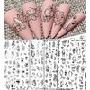 Black White Nail Art Stickers Decals, 3D Self-Adhesive Leaves Lines Flower Retro Flower Vine Pattern Nail Decals for Women Girls Nails Art DIY Manicure Decoration 10 Sheets