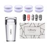 LiBiuty Clear Silicone Nail Art Stamper Scraper Set with Extra 4Pcs Stamper Replacement Heads
