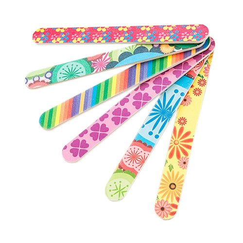 10 PCS Colorful Printing Style Professional Double Sided Nail Files Emery Board Grit Gel Cosmetic Manicure Pedicure