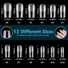 LoveOurHome 600pc Medium Square Fake Nail Tips Full Cover Clear Acrylic False Nails Short Soft Gel X Nail Art Tips Artificial Fingernails for Salon and Home Nail Manicure Design