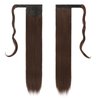 FESHFEN Straight Long Ponytail Extensions 28 Inch Medium Brown Wrap Around Synthetic Hair Piece Pony Tail Hair Extensions Hairpieces for Women Girls