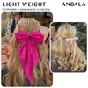 ANBALA Satin Ribbon Hair Accessories Set - 6 PCS Long Tailed Bowknot Hair Clips and Barrettes for Women and Girls (Pink, Hot Pink)