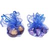 Bezall 50pcs 9.8 Inch Round Royal Blue Organza Bags, Small Mesh Bags Drawstring Gift Bags Baby Shower Wedding Party Favor Bags Jewelry Candy Pouches