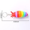 MEIEST 4 PCS Mini Fidget Slug Key-chain Toys,3D Articulated Stretch Caterpillar Sensory Flexible Hand Toy, Ideal Party Favor Colorful Office Desk Pet Toys(Random Color)
