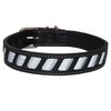 Dogs My Love Genuine Leather Reflective Dog Collar 26"x1.5" Black Fits 18"-23" Neck