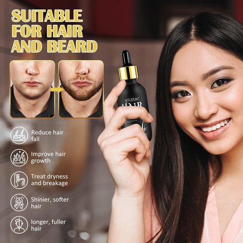 5% Minoxidil for Men and Women Hair Growth Oil - Thicker, Fuller Hair Treatment with Biotin, Topical Scalp Solution for Hair Loss & Thinning,2.02 oz