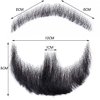 Lenaqueen 100% Human Hair Full Hand Tied Lace Invisible False Beards Hair Fake Face Beard and Mustache for Men Realistic Entertainment Drama Party Movie Makeup (Brown)