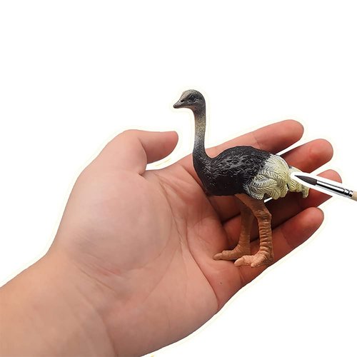 DOYIFUN 3 Pcs Realistic Ostrich Family Figurines Cake Topper, Plastic Wildlife Ostrich Animal Toy Figures Collection Playset Birthdat Gift Educational Learning Props(Ostrich)