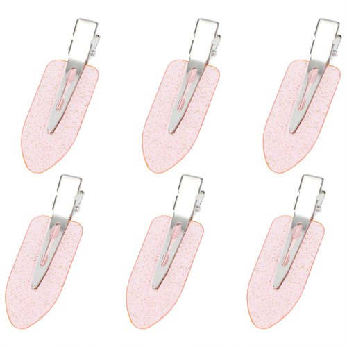 Mini Skater 6Pcs No Bend Hair Clip Makeup Pin Curl Clips No Crease Hair Clip for Hairstyle Bangs Waves Styling Hair Salon (Glitter Pink)