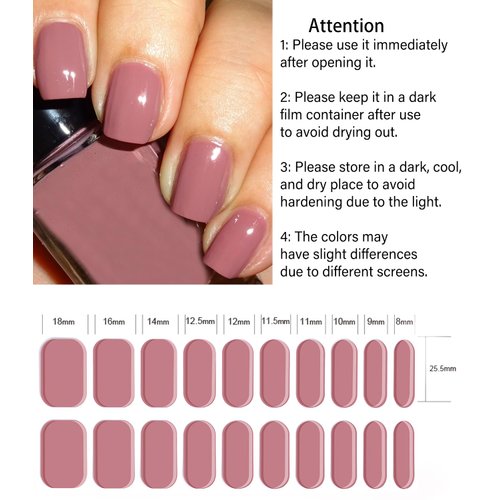 Semi Cured Gel Nail Strips | Nude Pink 20pcs Semi Cured Gel Nails Sticker | Gel Nail Wraps UV for Home Nails DIY