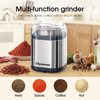 Hermolante Herb Grinder Spice Grinder, 200 w Herb Grinder with Stainless Steel Blade and Cleaning Brush, Compact Size Electric Grinder for Herbs and Spices -5.11in(Stainless Steel)