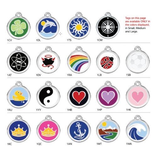 Custom Engraved Stainless Steel with Enamel Pet ID Tag - Medium