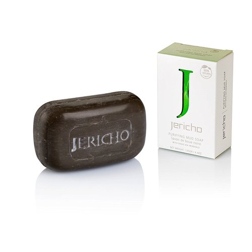 Jericho Cosmetics All Natural Dead Sea Mud Soap Bar, Moisturizing Facial Treatment Soap with Dead Sea Minerals and Dead Sea Salts, For all skin disorders, Vegan & Triple Milled - 4.4 oz single bar