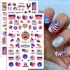8 Sheets 4th of July Nail Art Stickers American Independence Day Nail Design Decals 3D Self-Adhesive Nail Art Supplies USA Flag Patriotic Stickers Manicure Sticker for Memorial Day