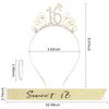 YARIEW Sweet 16 Birthday Sash Headband, Sweet 16 Birthday Decorations for Girls, Birthday Crown and Sash, 16th Birthday Gifts for Girls, Sweet Sixteen Gifts for Girls Gold