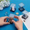 FINGERINSPIRE 4 Pcs Small Rectangle Plastic Collectibles Case 1.5x1.5x2.7inch Black Base Clear Lid Storage Box Mini Dustproof Protection Display Box for Action Figures Miniature Doll Models Crystals