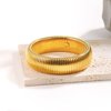 CONRAN KREMIX Gold Chunky Bangle Stretch Bracelets For Women 14K Real Gold Filled Stainless Steel Cuff Bracelet Non Tarnish Trendy Jewelry 20MM Width,8 Inches