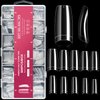 krofaue 500PCS Clear False Nails Tips, Half Cover Lady French Style Acrylic Artificial Tip Manicure with Box of 10 Sizes for Nail Tips Art Salons and Home DIY…